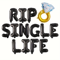 Set, Rip Single Life Foil Balloon Set, Bachelor Party Decoration, Gothic Themed Balloon Party Decoration, Bridal Shower Decor