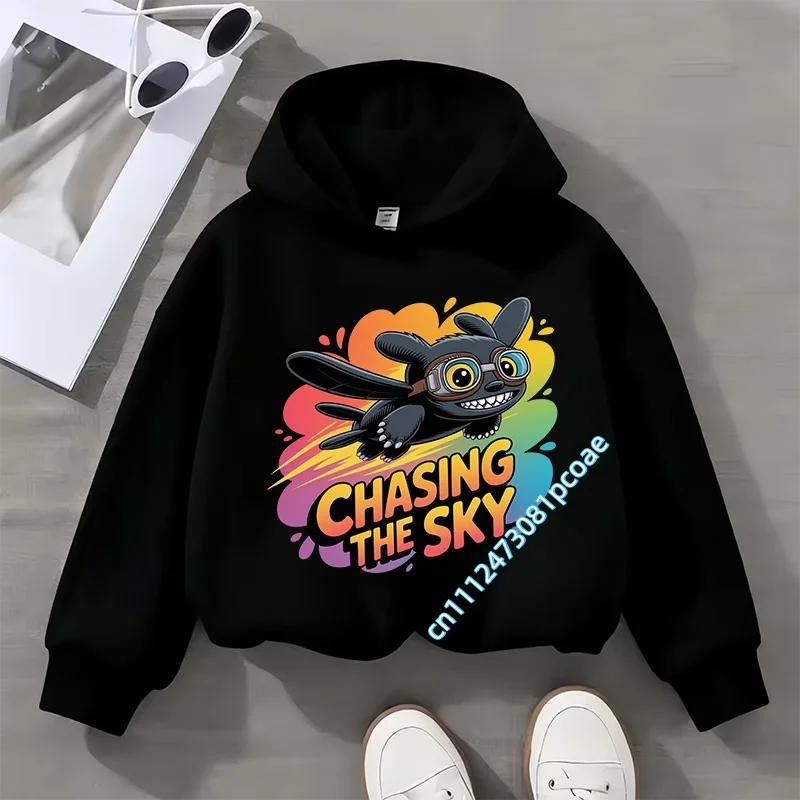 Dragon Tamer Kids Hoodie - Boys' Sport Shirt - Girls' Casual Top - Autumn/Winter Long Sleeve Toothless Cartoon Print