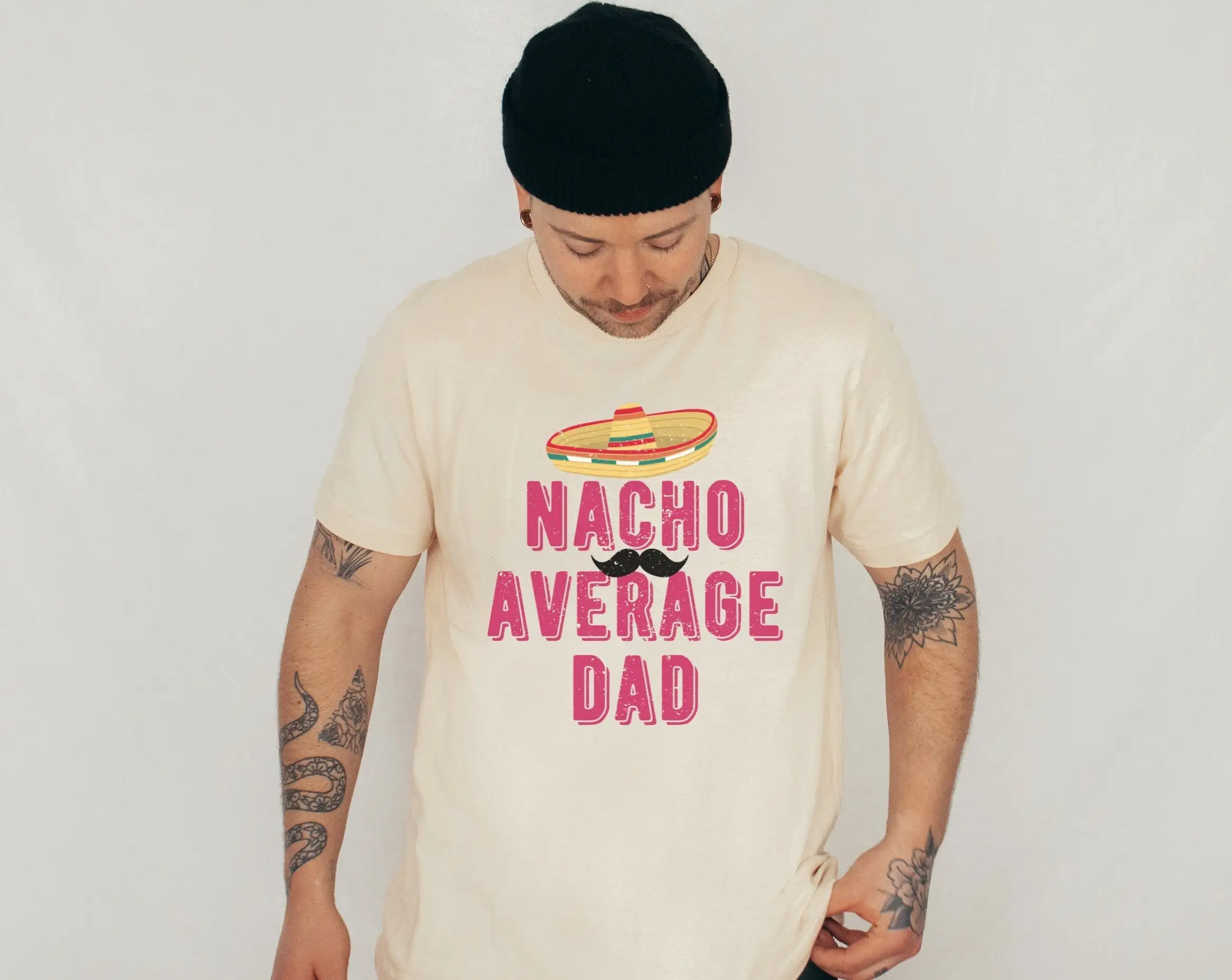 Nacho Average Dad T Shirt Papacito Mens Funny Fiesta Punny joke Naho Mamacita