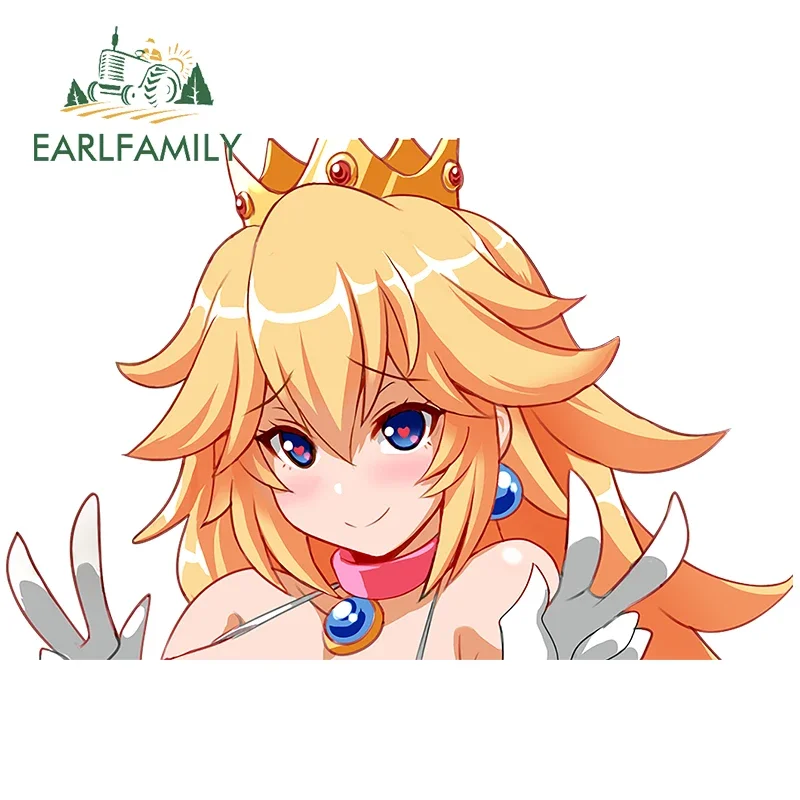EARLFAMILY Super Girl Anime Princess Cartoon RV Car Sticker Scratch-proof Decal Surfboard Vinyl Car Wrap Decoration Accessories
