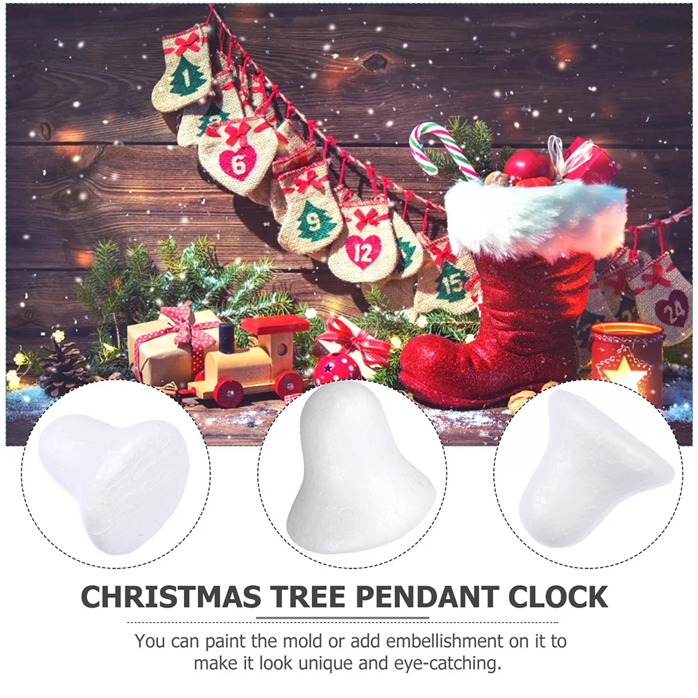 

40Pcs Jingle Bell Shape Foam DIY Xmas Hanging Decor Unfinished Christmas Tree Ornament Pendant Foams Jingle Bell