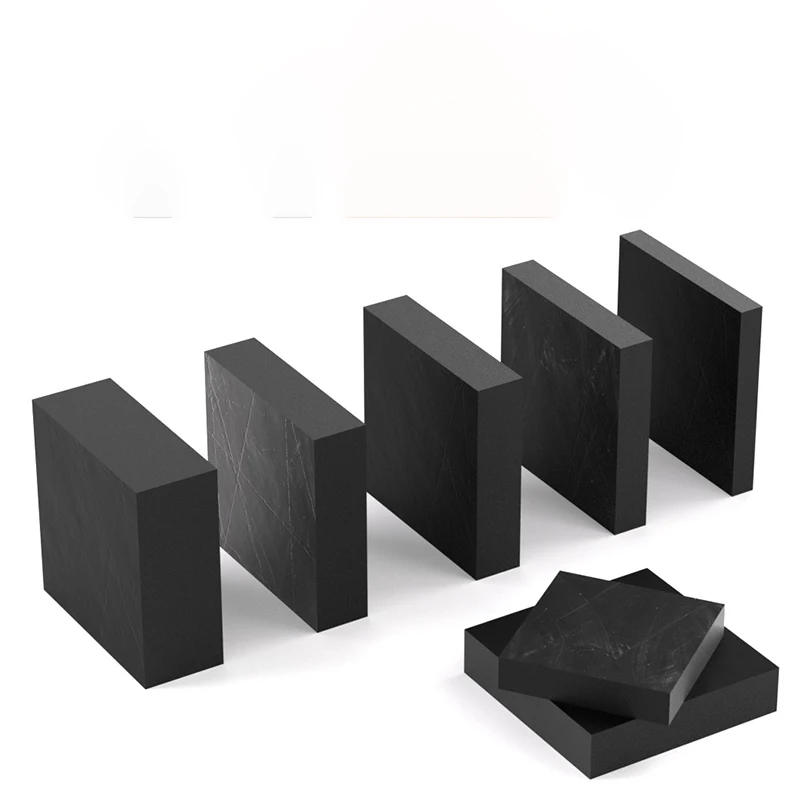 Black Rubber Plate Pad Thickness: 10-100 mm Height Shock Absorption Industrial Solid Rubber Block Anti-skid 100X100~300X300mm
