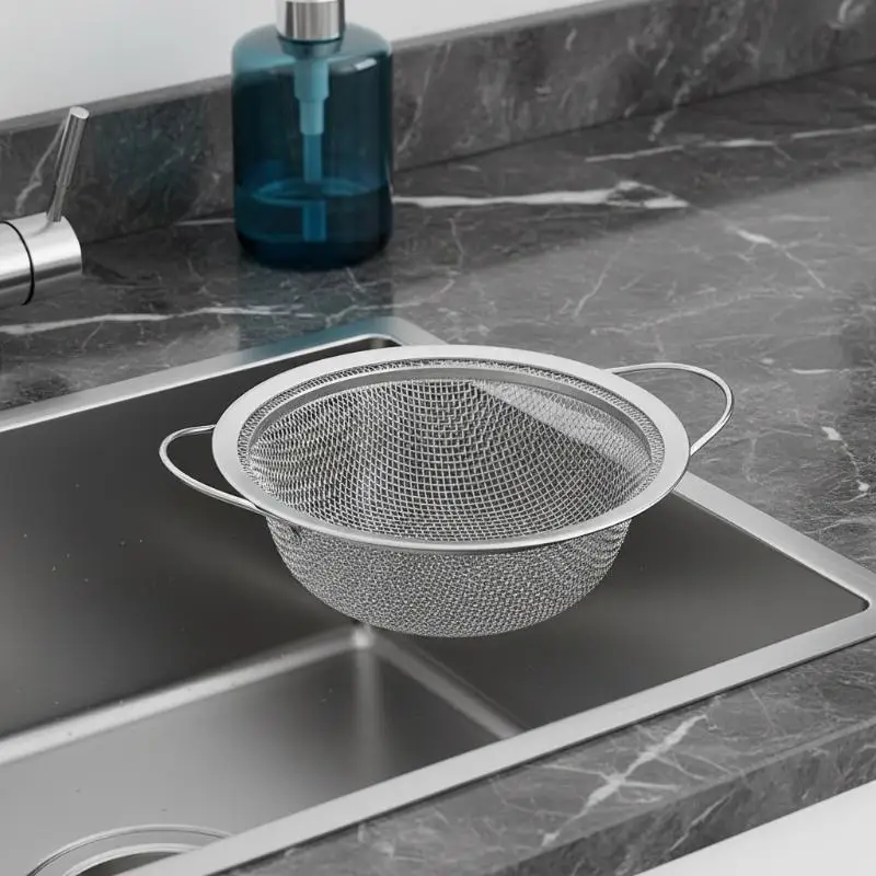 

1pcs Stainless Steel Kitchen Sink Filter Kitchen Garbage Food Residue Dishsink Filter With Handle Metal Sink Strainer