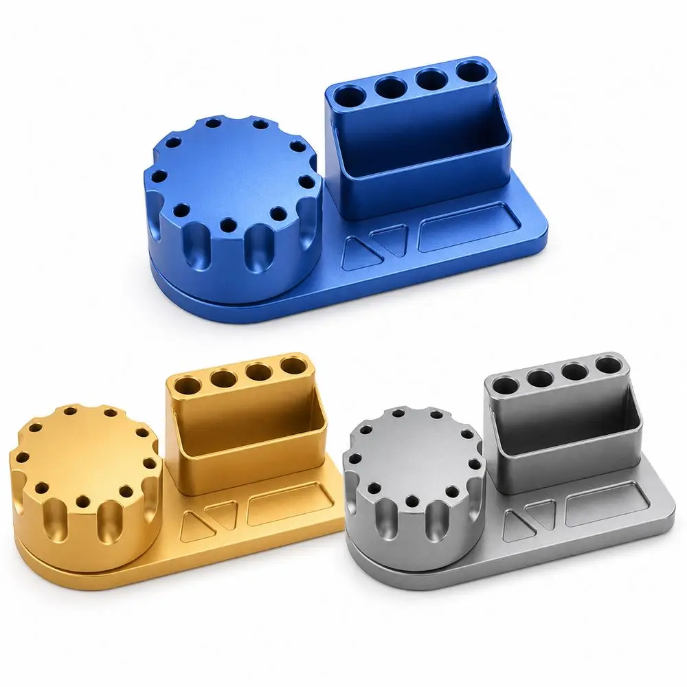 Aluminum Alloy Screwdriver Organizer Multi-Slot Structure Anodized Finish Tool Storage Rack 360 Degree Rotating