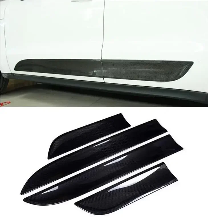 Carbon Fiber Side Door Body Skirts Kit Lip Splitters Cover For Porsche Macan 2014 2015 2016 2017 2018 2019 2020 2021 2022