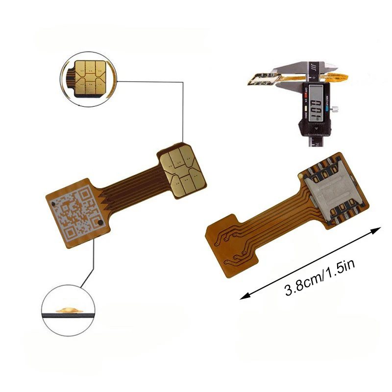Extender Slot kabel adaptor SIM ganda, tahan lama untuk ponsel Android kartu Sim adaptor untuk PC pemegang kartu Sim