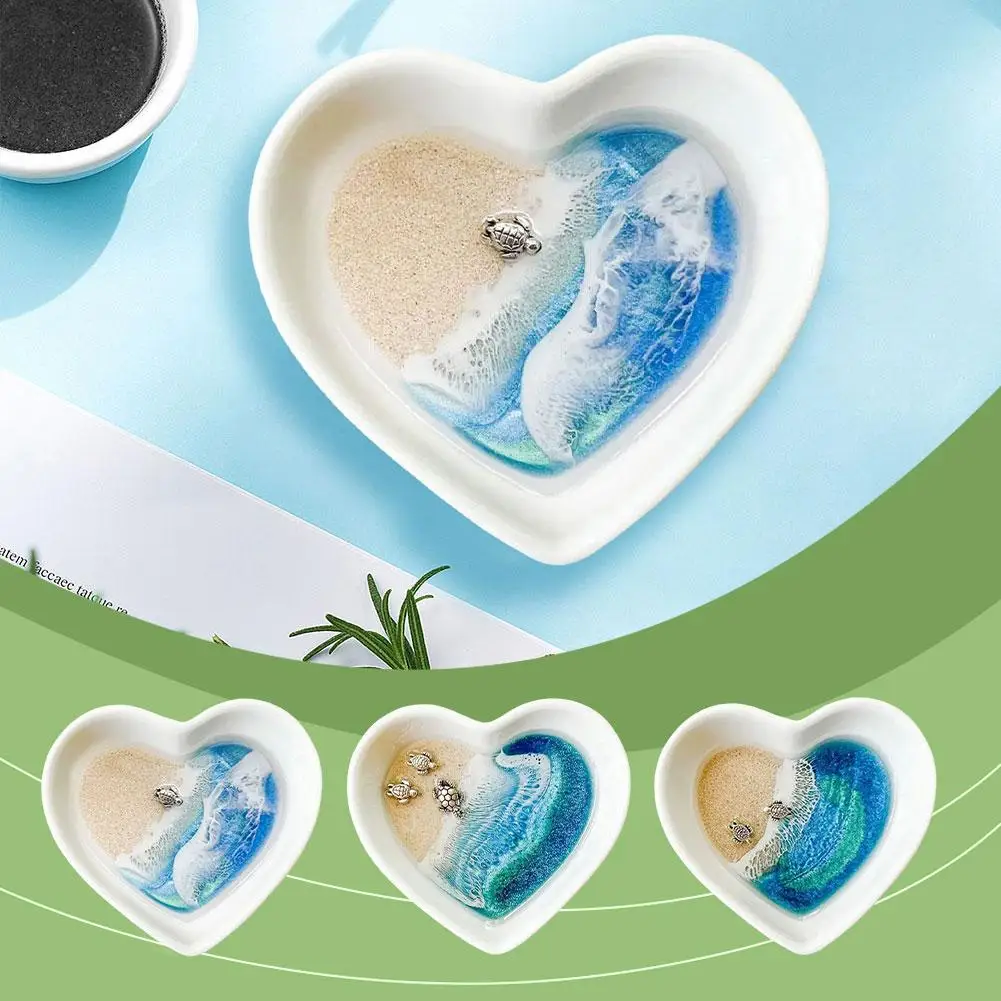 Handmade Resin Ocean Bowl Artwork Shell Coral Seaweed Ocean Color For Home Desktop Decoration Outdoor Garden Decorations C3A8