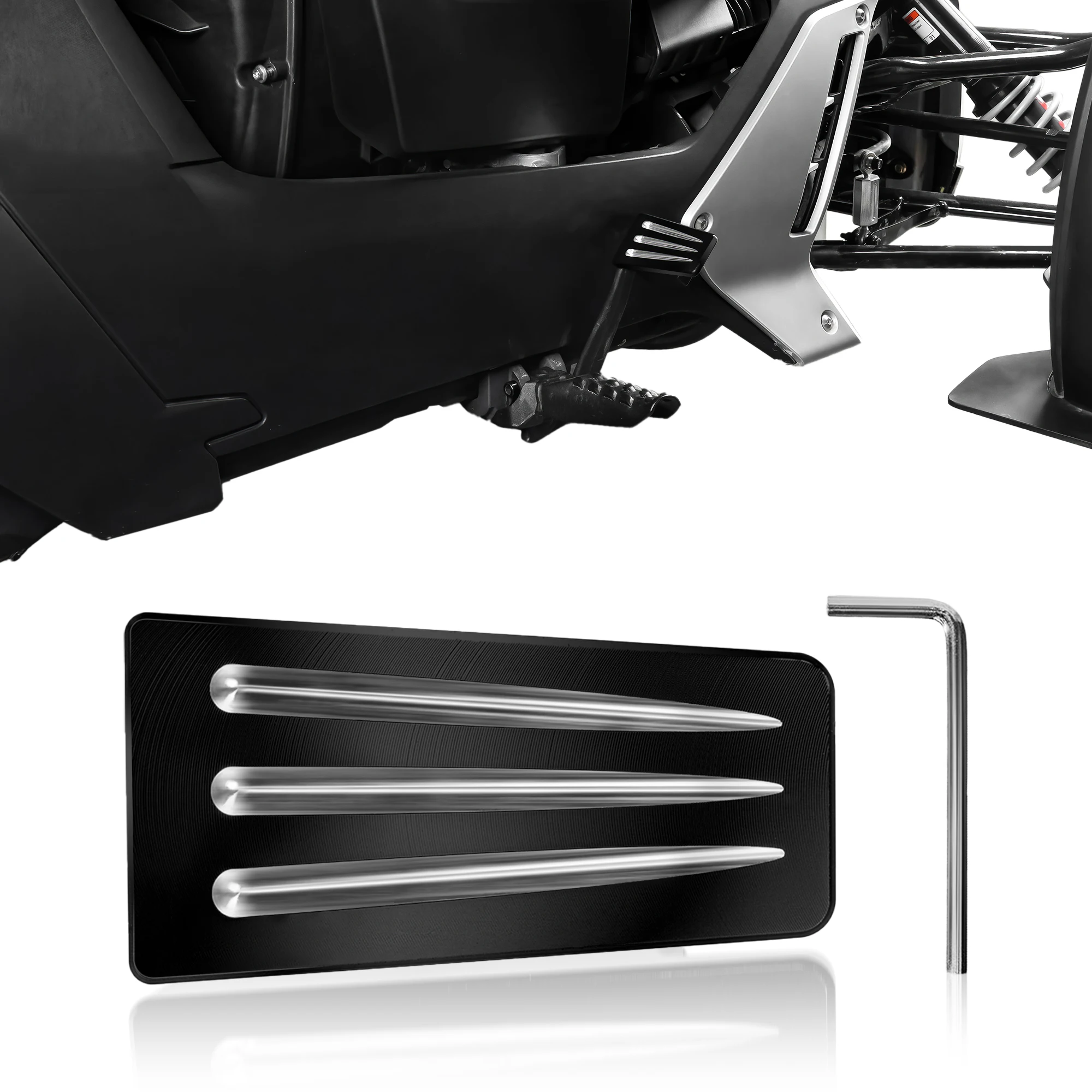 Tricycle Accessories Water Drop Style Brake Pedal Cover Aluminum Extended Brake Pedal Footboards for Can Am Ryker All Model