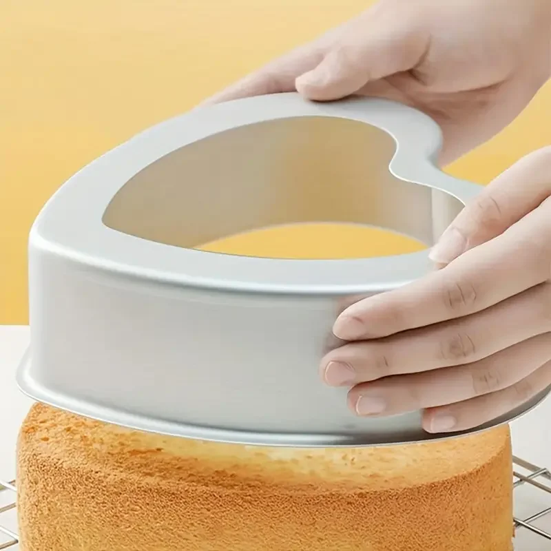 1PCS Heart Shape Cake Pan,Removable Bottom Baking Mold for Cheesecake, Valentine's Day,Birthday,Wedding,Non-Stick Aluminum Alloy view 4