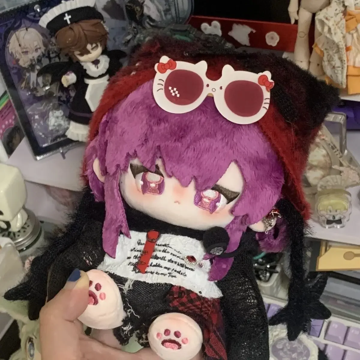 20cm anime honkai: star rail kafka vestir-se bonecas cosplay algodão pelúcia boneca corpo cauda plushie brinquedos figura presente de natal