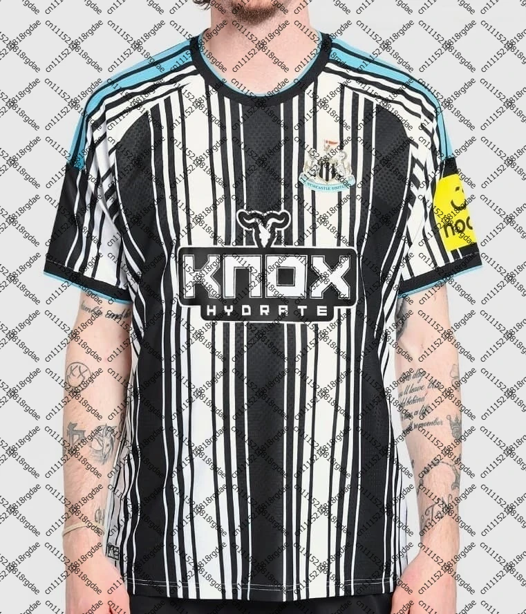 Men/Kid Football Jersey The Magpies Newcastle 26/27 Black White Soccer Uniform, Game Day Fan Streetwear Style Short Sleeve Shirt