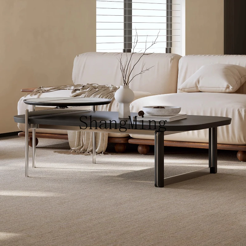 

ZYY household modern simple rectangular coffee table creative saddle leather high-end coffee table