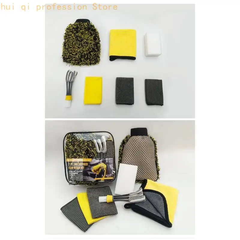 Gentle Car Cleaning with Varied Texture Microfiber Cleaning Pieces H8WE