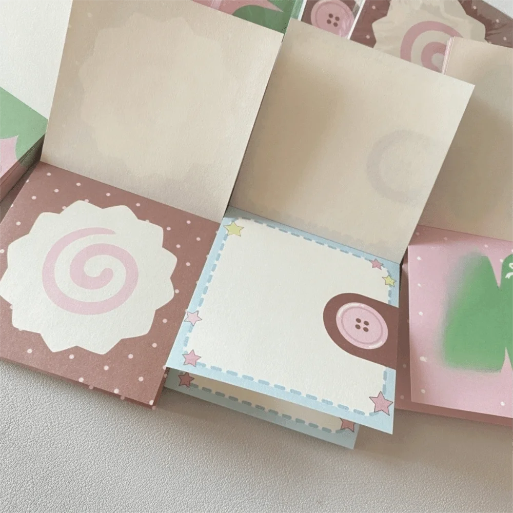 Lucu 50 Lembar Memo Pad Portabel Kue Ikan Scratch Note Pads Strawberry yang Dapat Dilepas Tanpa Luntur untuk Pelajar