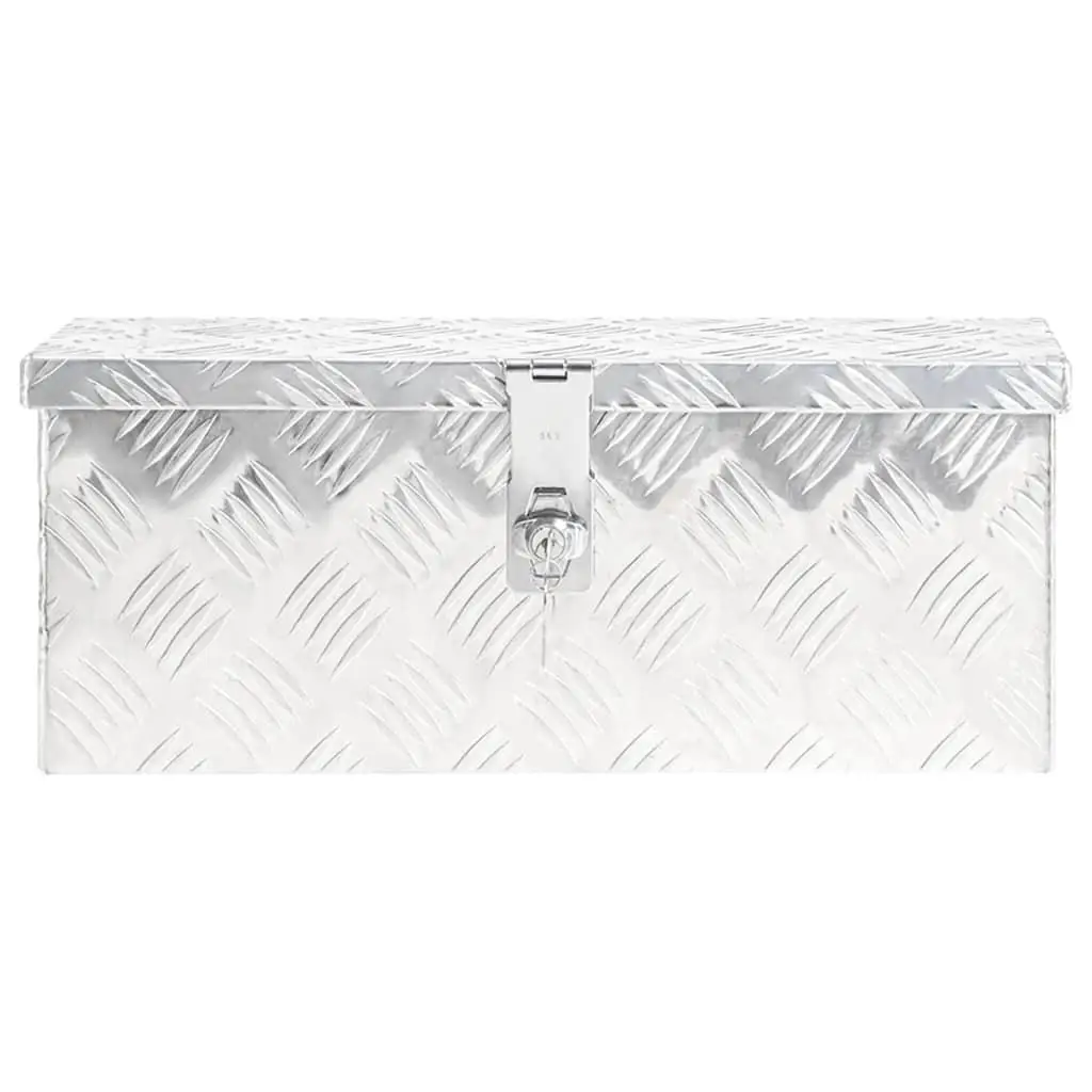 19.7x5.9x8.1 Silver Aluminum Storage Box - Durable Organizer for Home & Office