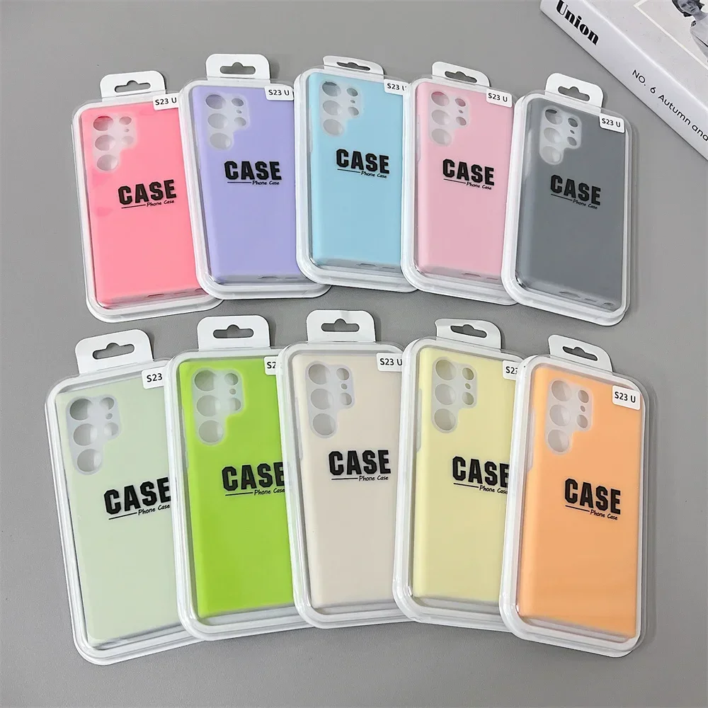 Luxury Silica Gel Jelly Liquid Silicone Case for Samsung Galaxy S25 S24 S23 Ultra Plus S24FE S23FE Anti-fall Clear Hard Cover