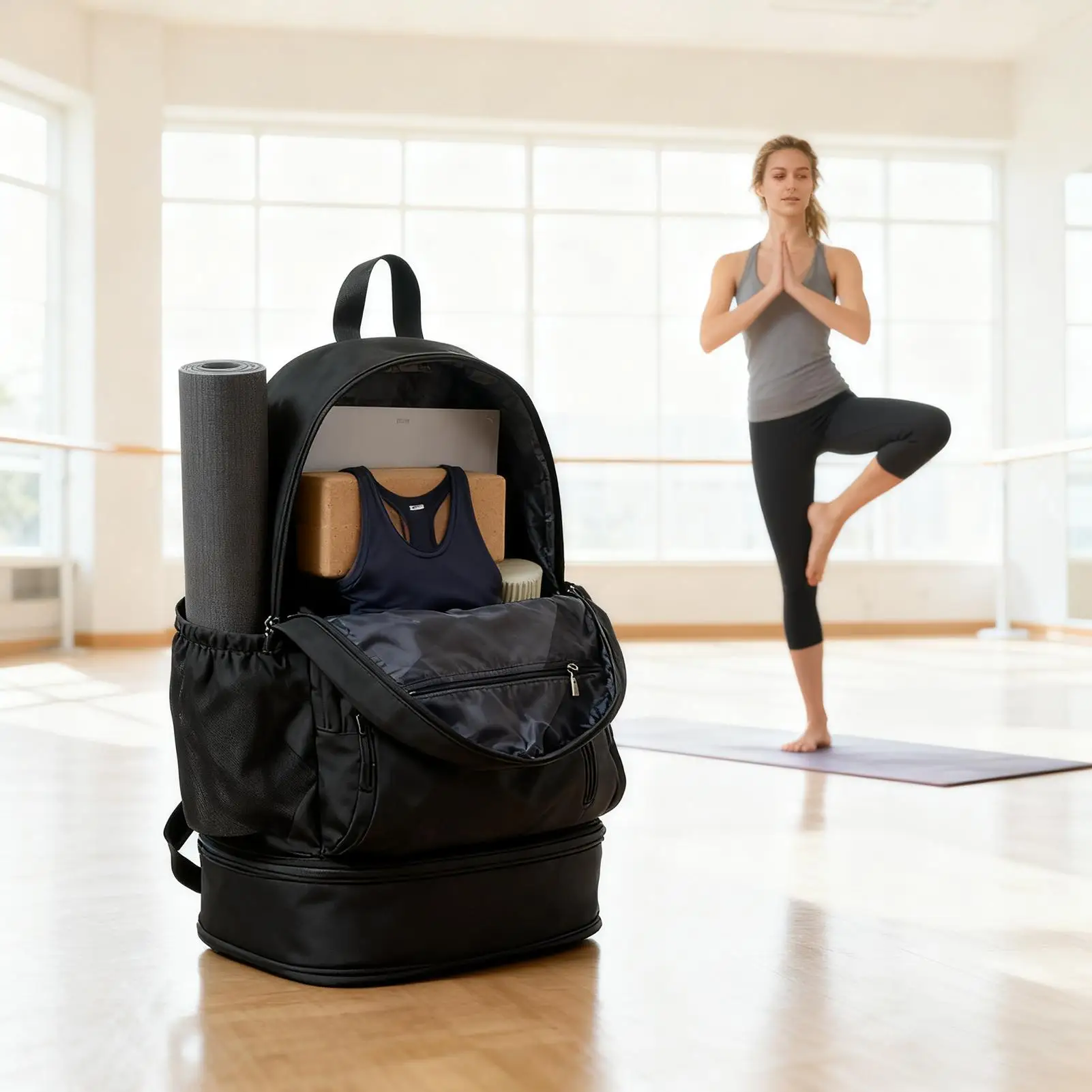 

Рюкзак для спортзала, разделительный рюкзак для сухого и влажного воздуха с мокрым карманом, спортивный рюкзак с отделением для обуви для тренировок, плавания, йоги