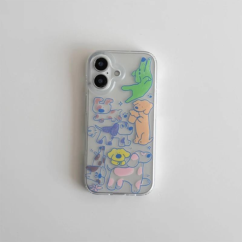 Ins Graffiti Puppy Phone Case For Samsung Galaxy S26 S25 S24 S23 S22 S21 S20 FE Note20 Note10 Edge Plus Ultra Lite 5G Cover