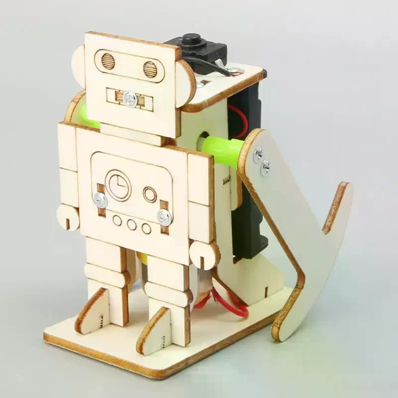 1 Set Educational STEM Project Science Experiment Assemble Toy For Scientific Puzzle DIY Wood Walking Robot Model Kit For Kids