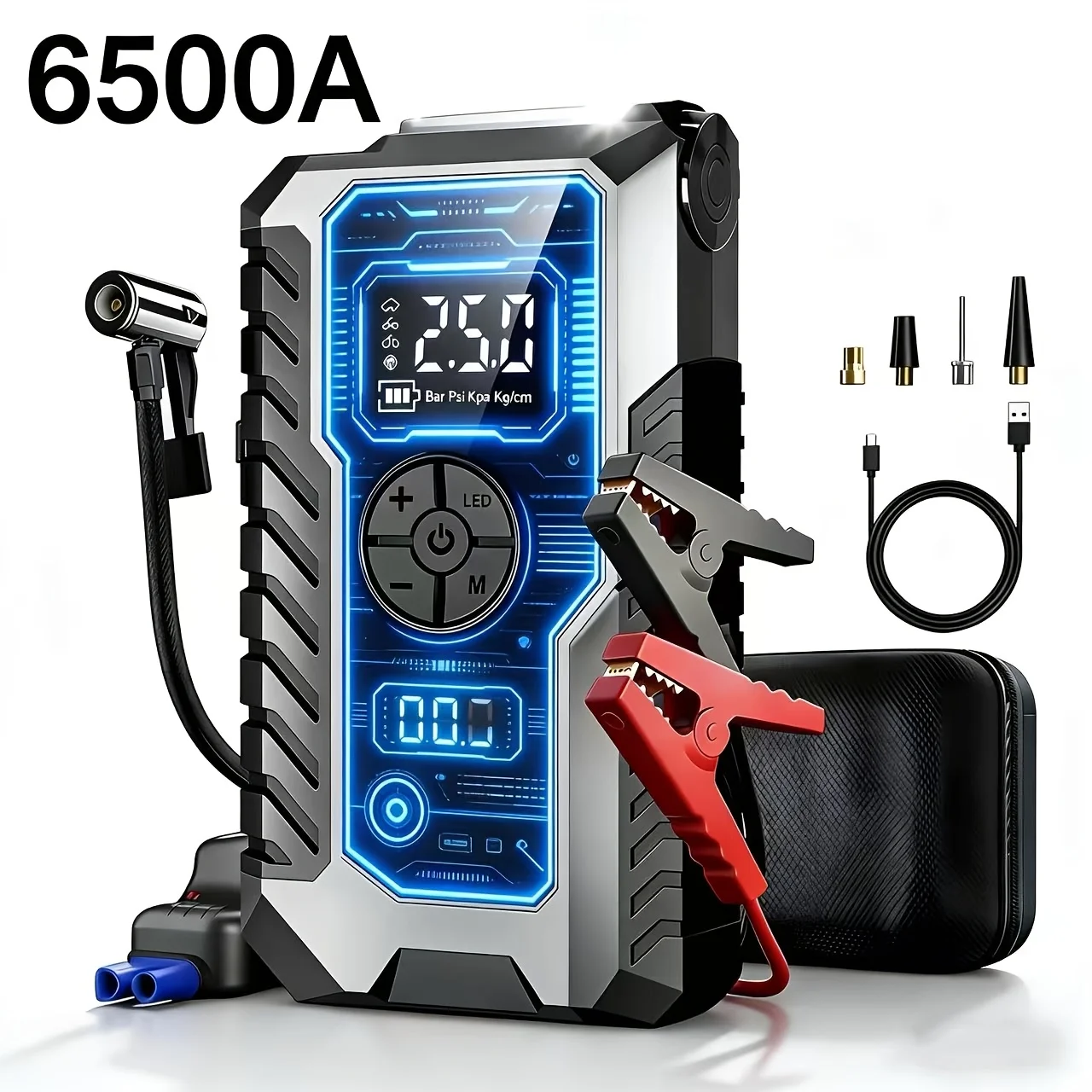 

Portable Car Emergency Jump Starter, 12V Car Battery Charger, 160PSI Air Pump Emergency Starter and Single Starter, Multiple Styles, Automotive Accessory Tool, LED Light, Battery Charger, Winter Essential, Holiday Gift