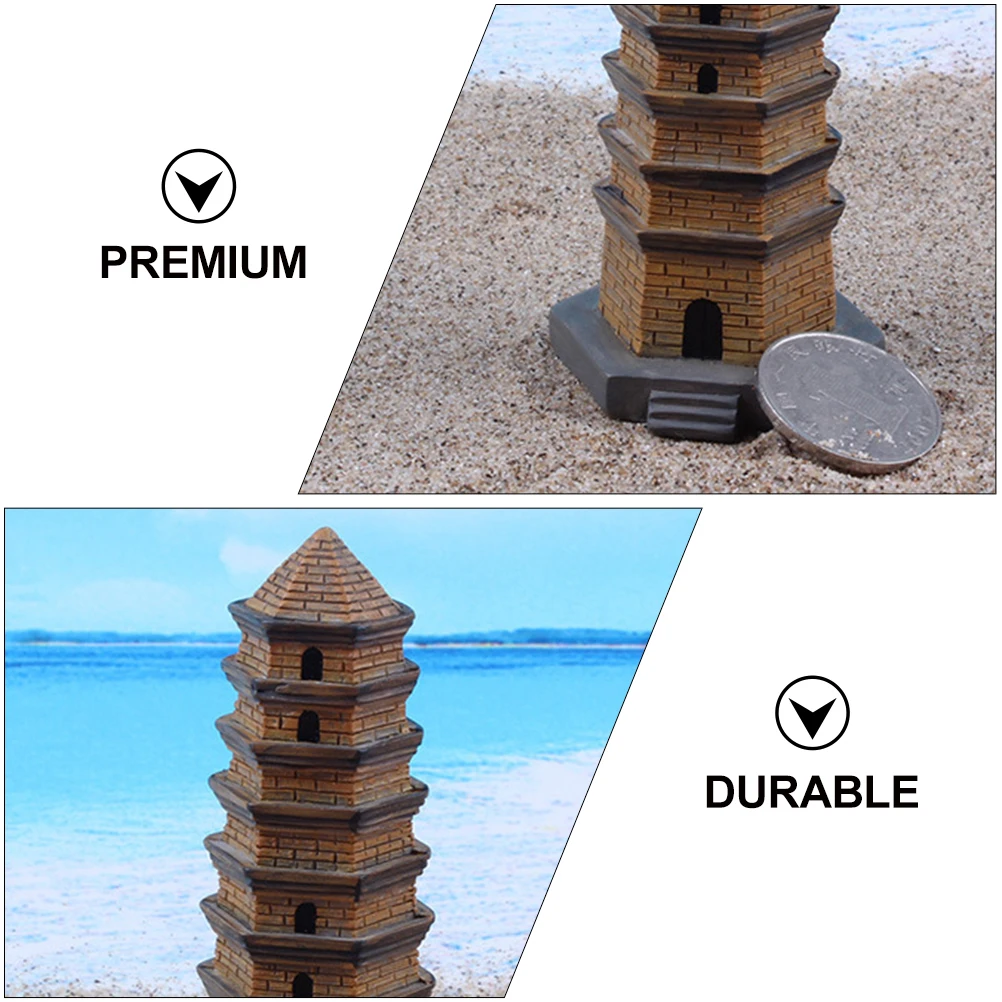 

2PCS Pagoda Decoration Resin Material Fish Tank Aquarium Decor Micro L scape Creative Home nament Pet Supplies