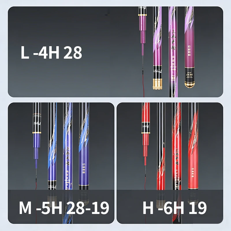 

FISHINGFANS 4H 5H 6H Hand Pole 19Tune Taiwan Fishing Rod Super Light Hard Carp Fish Canne Carbon Hand Stick Pole Fishing Rod