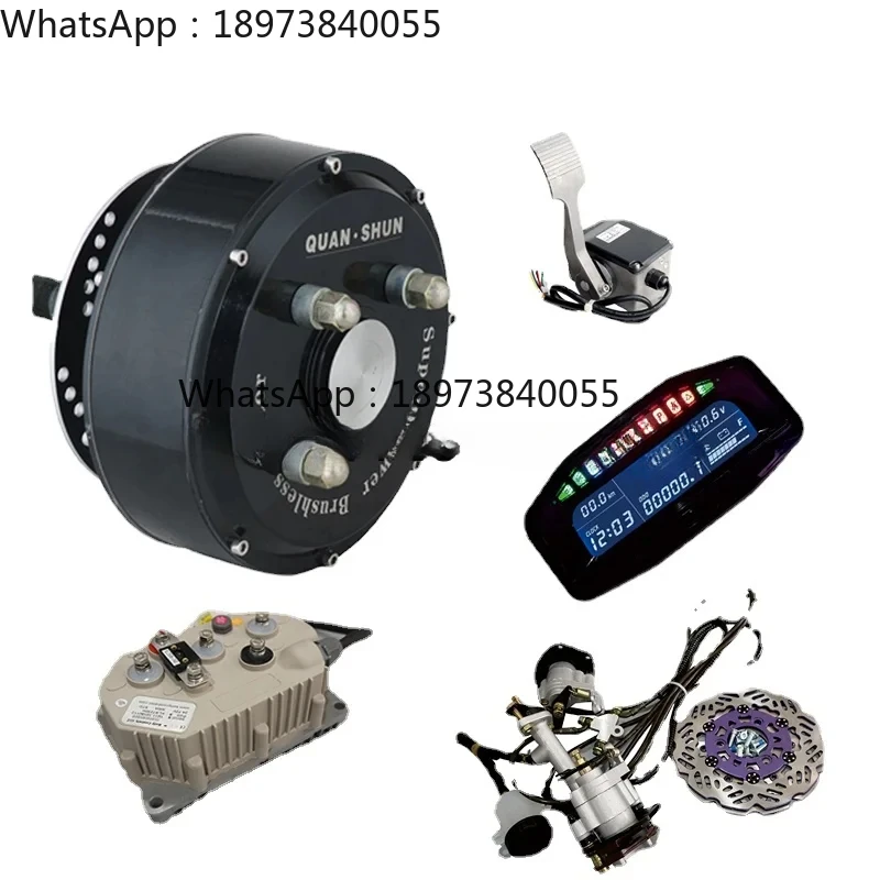 72V 90KPH Electric Car Motor Conversion Kits Dual 3000W Hub Motor Kits for Car