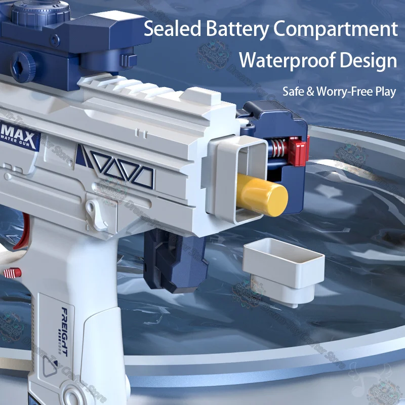 Electric UZI Water Gun Automatic Toy SMG Style Blaster for Kids Summer Outdoor Beach Soaker Splash Play Shooting Water Fight