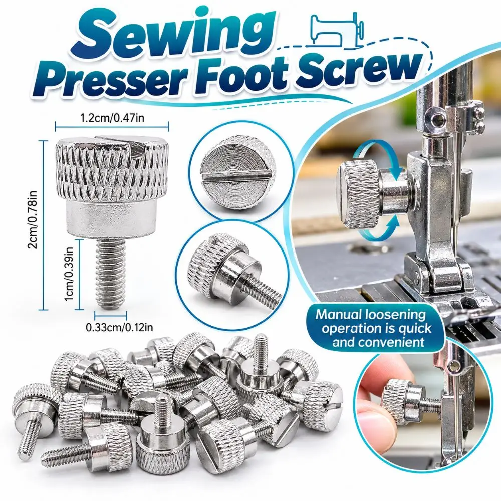 Hand Tighten Sewing Presser Foot Screw Machine Part Quick Replacement Presser Foot Screw for Industrial Sewing Machine