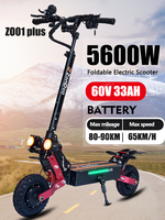 2025 Hot Sale ZonDoo ZO01 plus 5600W60V33AH Dual Motor Off-Road Electric Scooter, Type C Full Suspension Fast Speed 65KMH 45MPH