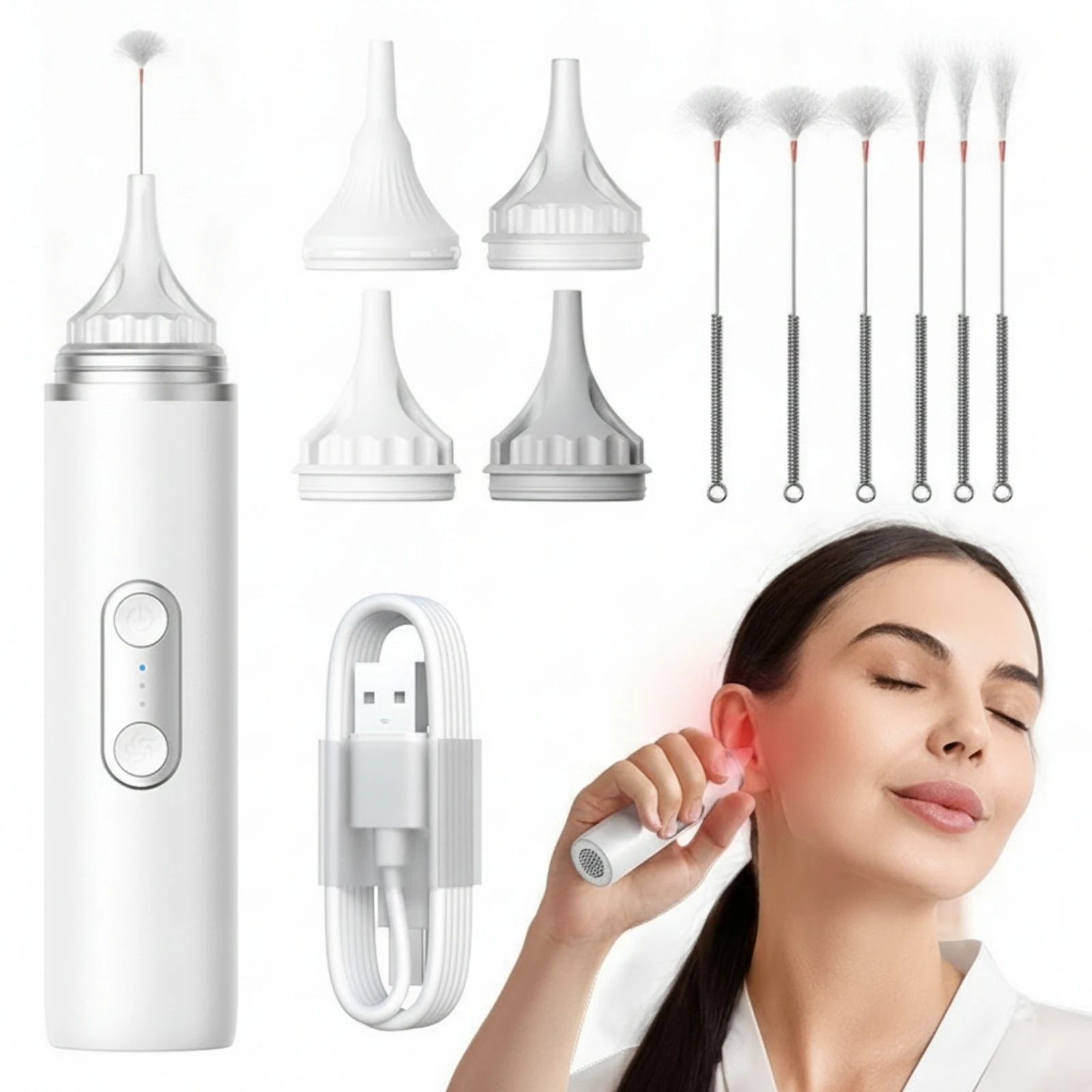Electric Ear Dryer Compact Handheld Ear Dryer Gentle Painless for Swimmers, Post-Shower, Swimming