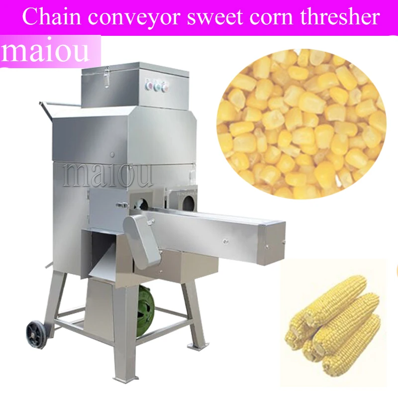 Sweet Corn Maize Sheller Thresher Fresh Corn Threshing Machine Corn Kernels Separating Removing Machine