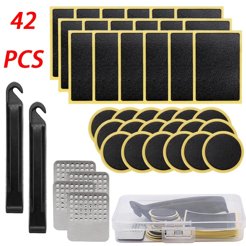 1-50pcs Bicycle Tire repair tool set Glue-free Tire Patches Bike Tire Patch Tool No-glue Adhesive Quick Drying Bike Accessories