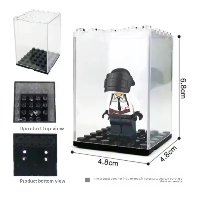Vitrine en acrylique transparente pour figurines de construction, boîte de rangement anti-poussière, présentoir de collection pour mini-figurines et jouets