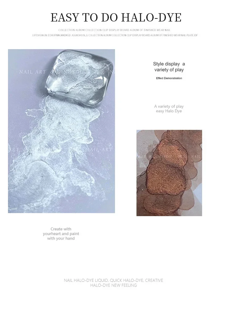 Diy cor do prego líquido aquarela tinta unha polonês corante bloco de cor halo florescendo gradual mancha bolha manicure verniz