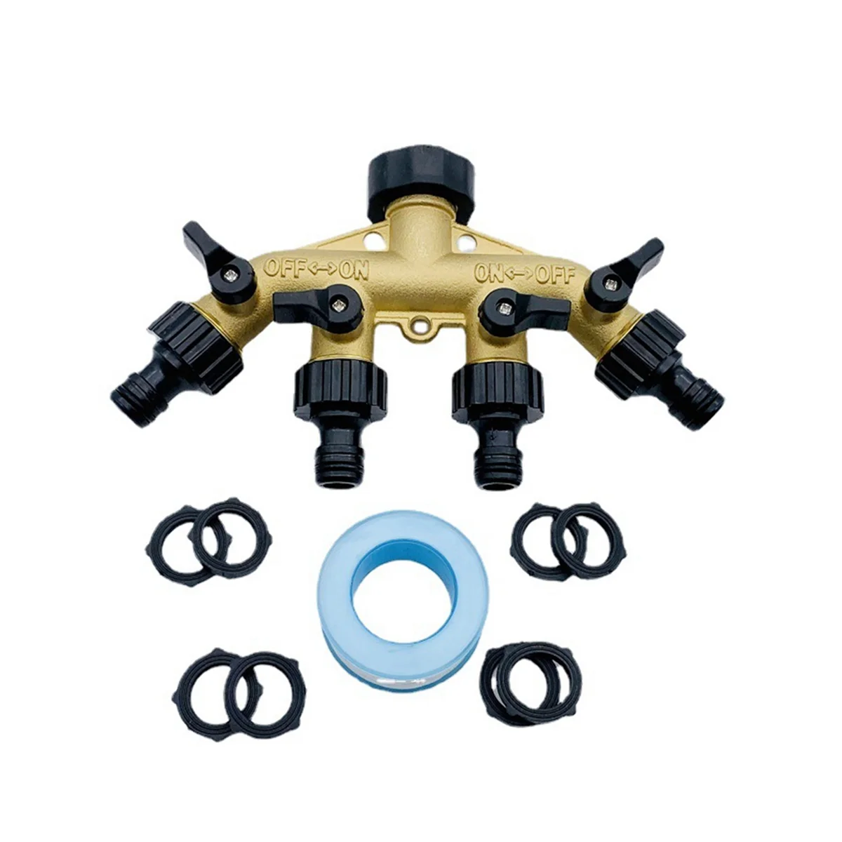 Divisor de manguera de jardín de latón G3/4, Conector de riego tipo Y, grifo Y grifo para exteriores, 1 unidad