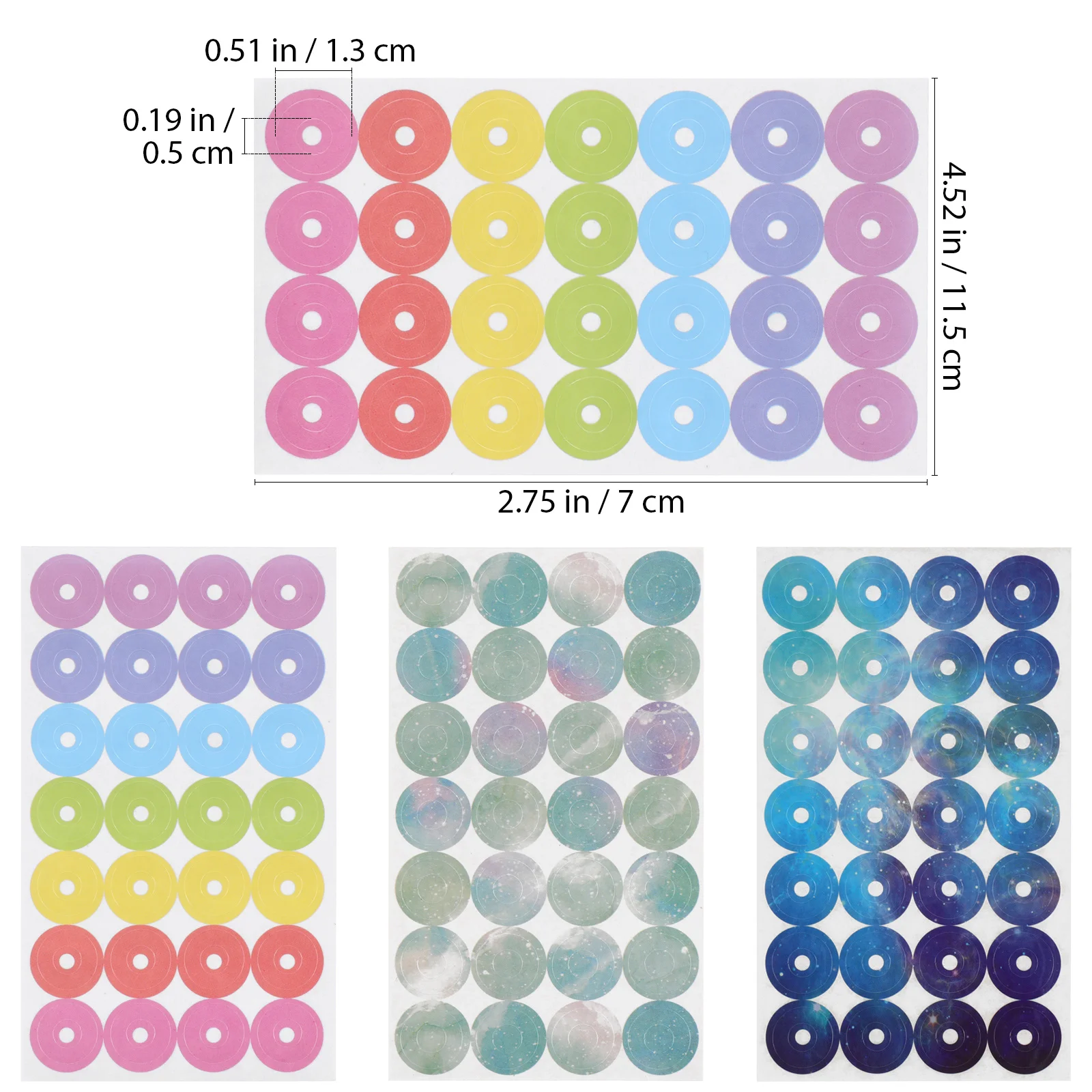12 ورقة من حلقات الورق المعززة، ملصقات حماية للثقب المقاومة للتمزق لإصلاح المستندات الورقية السائبة
