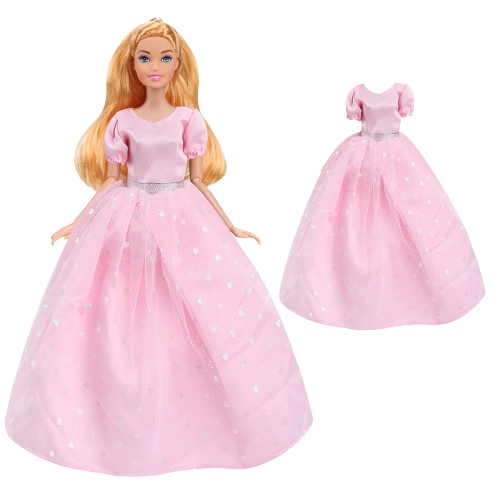 NK Official 1 Set For Barbie Doll Noble pink fluffy princess dress with 1/6 toys princess gorgeous wedding dress Toy accessories