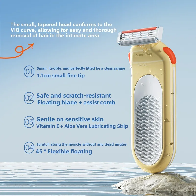 Women's reusable skincare shaver, washable shaver, full body, legs, armpits, private parts special hair removal device