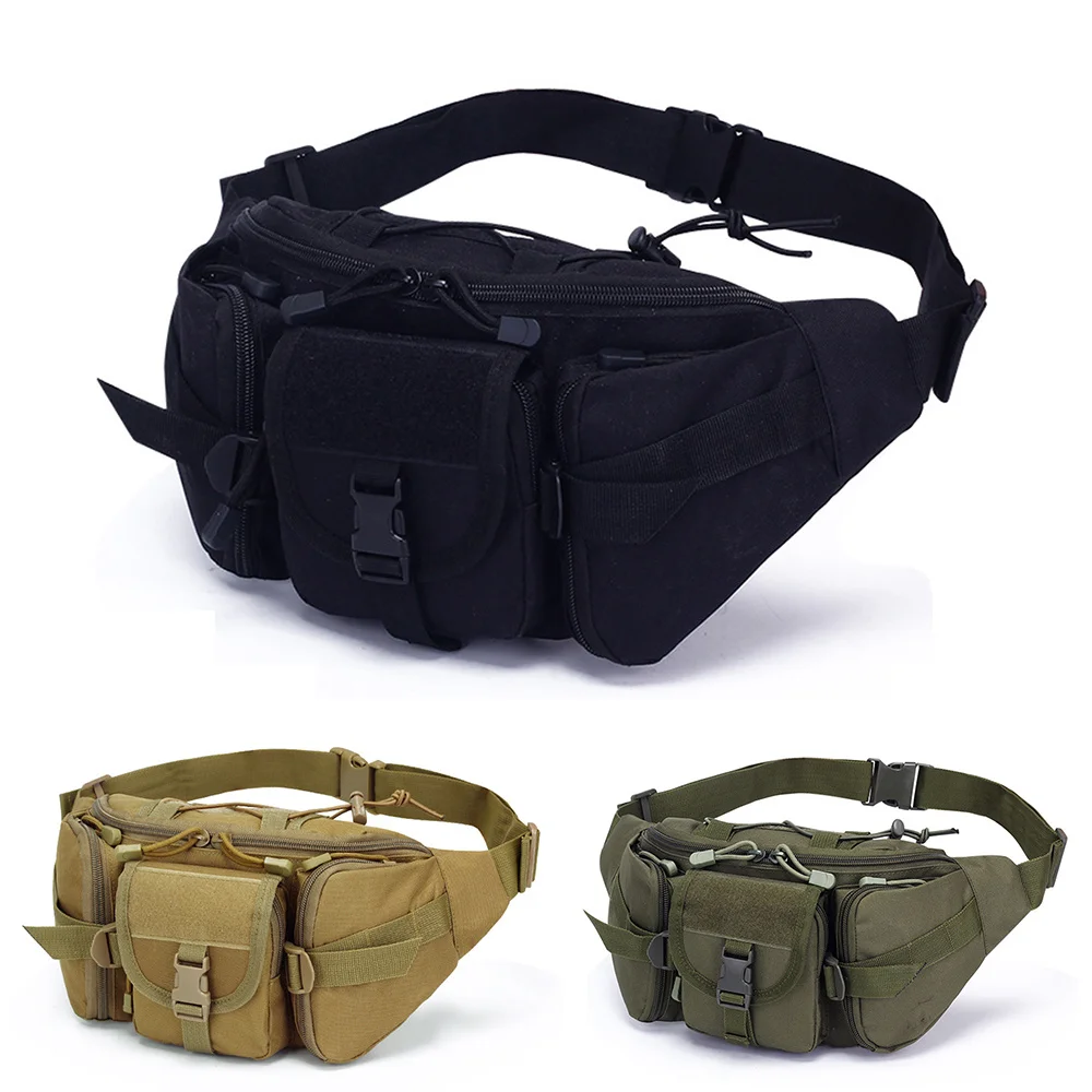 Outdoor Tactical Waist Bag Fashionable and Multifunctional Slanted Chest Bag Large-Capacity Multi-Compartment Nylon Waist Packs
