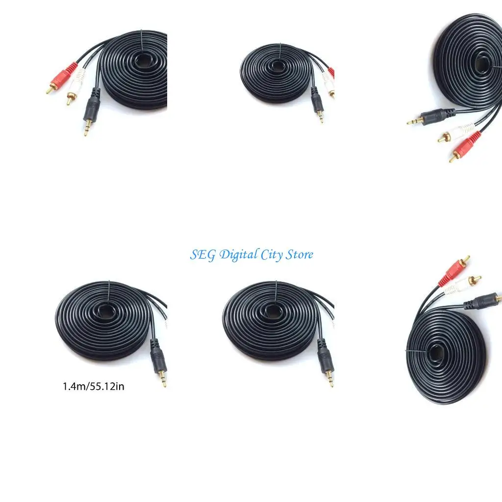 

U75B 3.5mm to 2RCA Male Cord Y Splitter Cable Flexible Gold Plated Adapter Cable