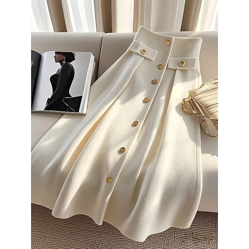 

This year's popular explosion skirt women's dress 2025 autumn winter short, high waist and drooping commuter Joker long skirt.