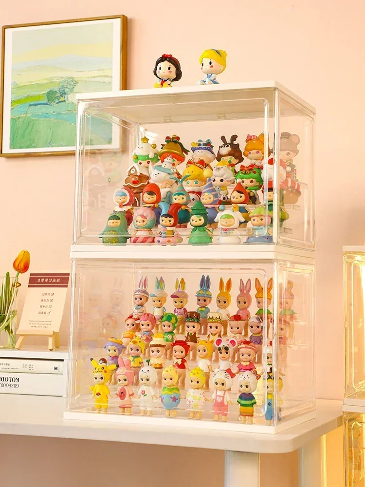 Large Capacity Mystery Box Showcase Collectible Figures Display Stand Case Dust-proof Jasmine Bubble Matt Doll Toy Organizer Box