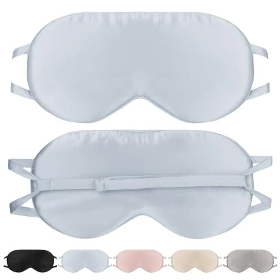 

Silk Eye Mask for Sleep with Adjustable Strap for Women/Men/Adults Large 100% Mulberry Silk Sleeping Mask for Travel/Plane/Side