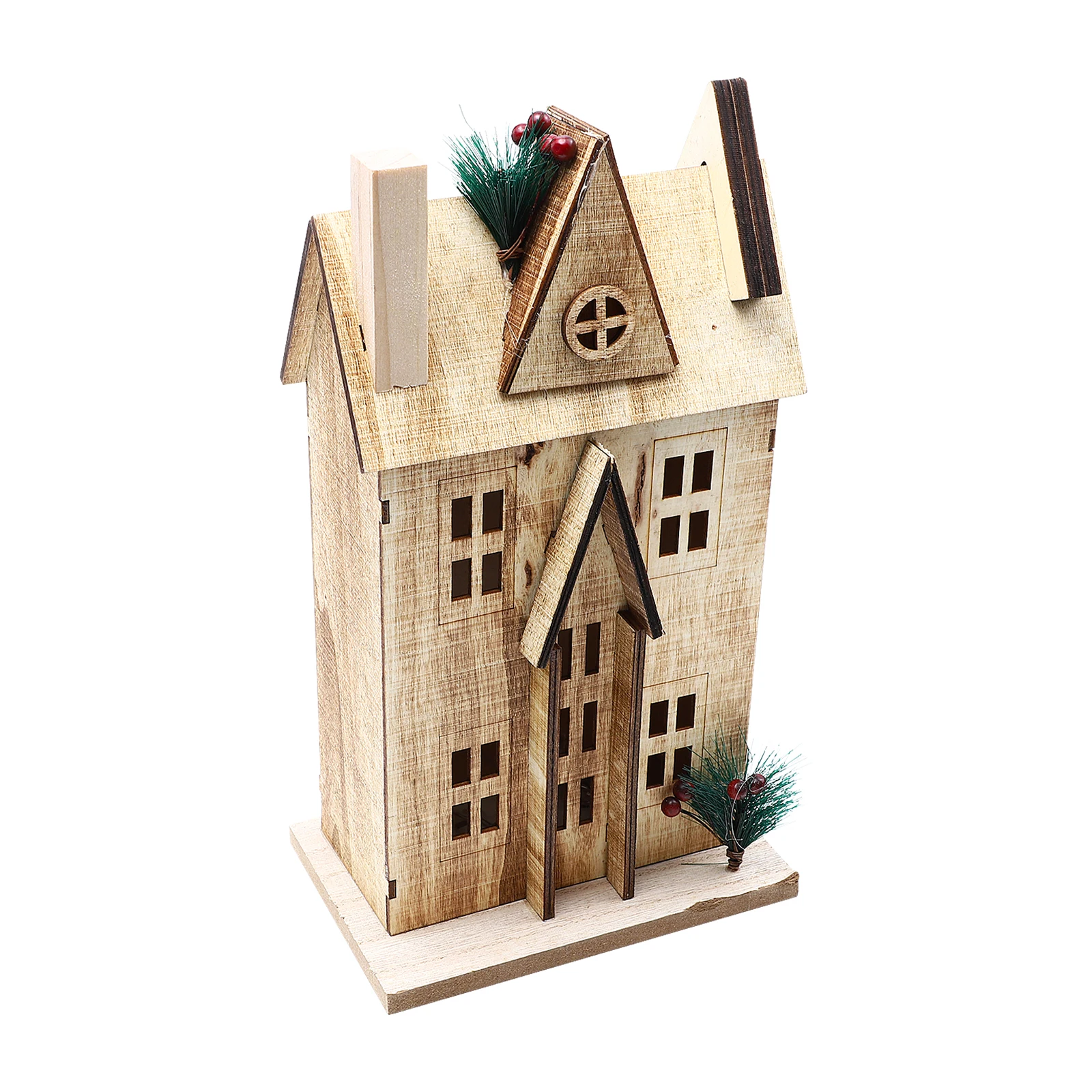 

Wooden House Decor Creative Small Cabin Christmas nament Desktop Wood Craft Home Office Bedroom Party Mall Atmosphere