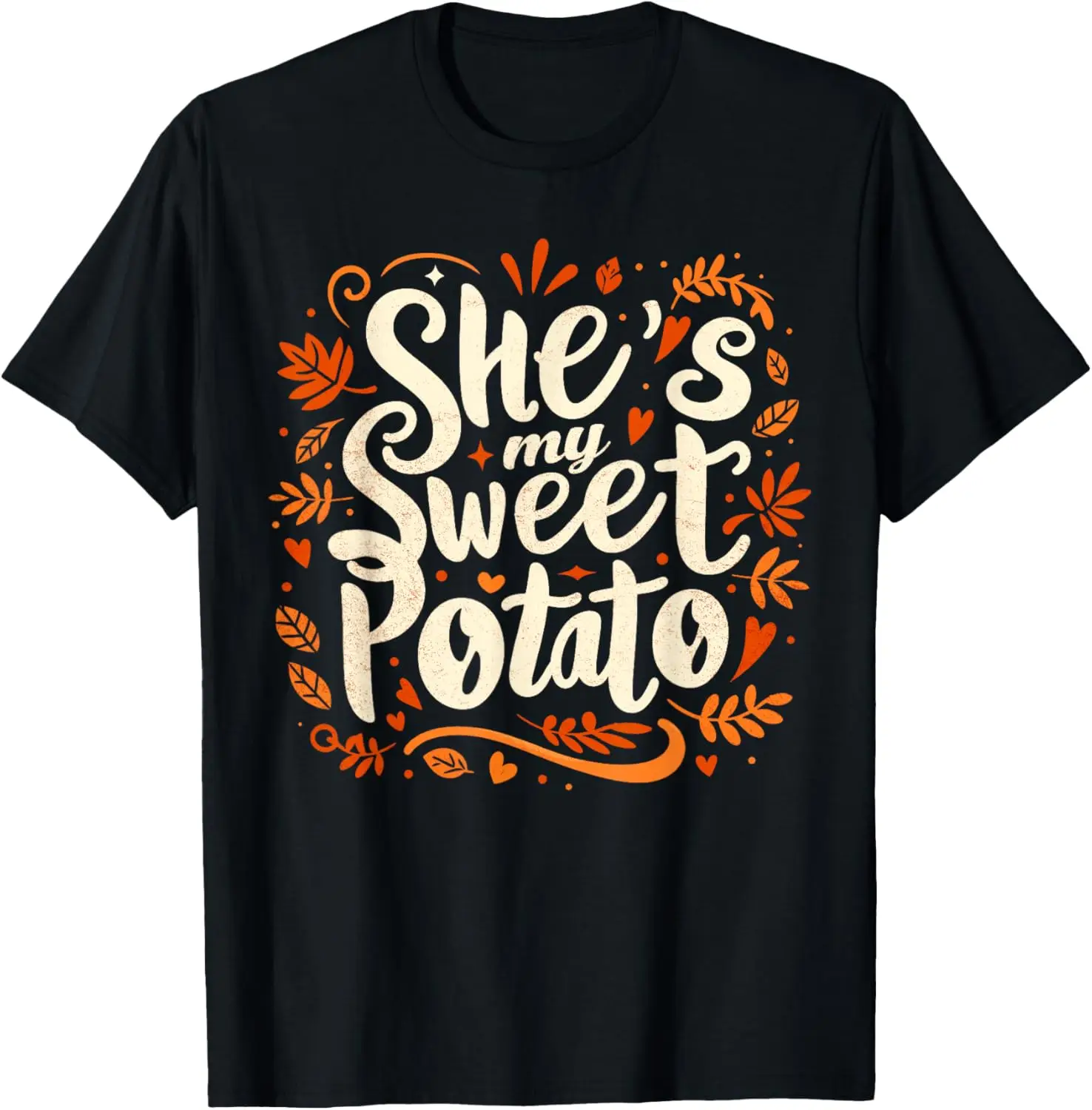Camiseta a juego para parejas de Acción de Gracias She's My Sweet Potato I Yam
