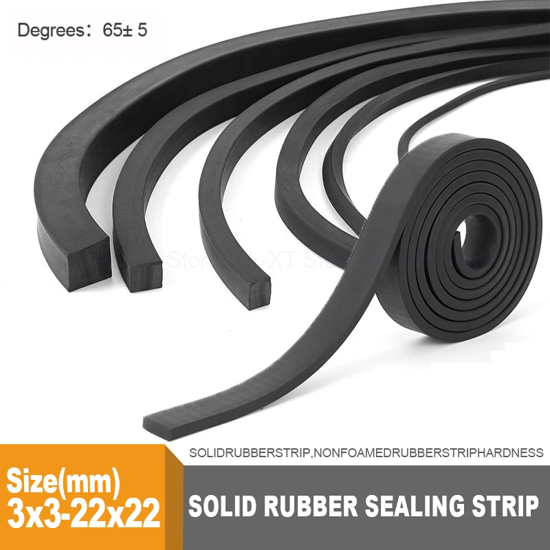 1-5M 3*3/4*4/5*5/6*6-22*22mm Rubber Strip Cushioning Shock-Absorbing Sealing Dust-Proof Wear/pressure Resistant NBR Solid Strip