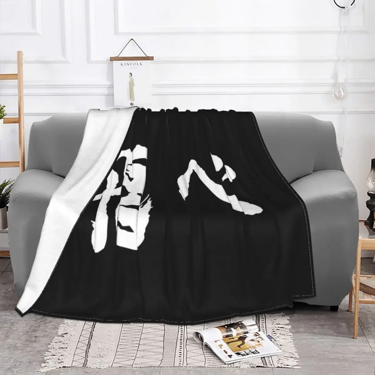 Anime Haikyuu Volleyball Flannel Throw Blanket White letter Blankets for Bedding Office Lightweight Bedspread