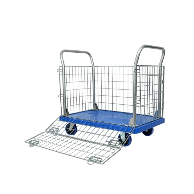 

Load Capacity Logistics Transfer Folding Mesh Fence Dual-Handle Silent Hand Truck