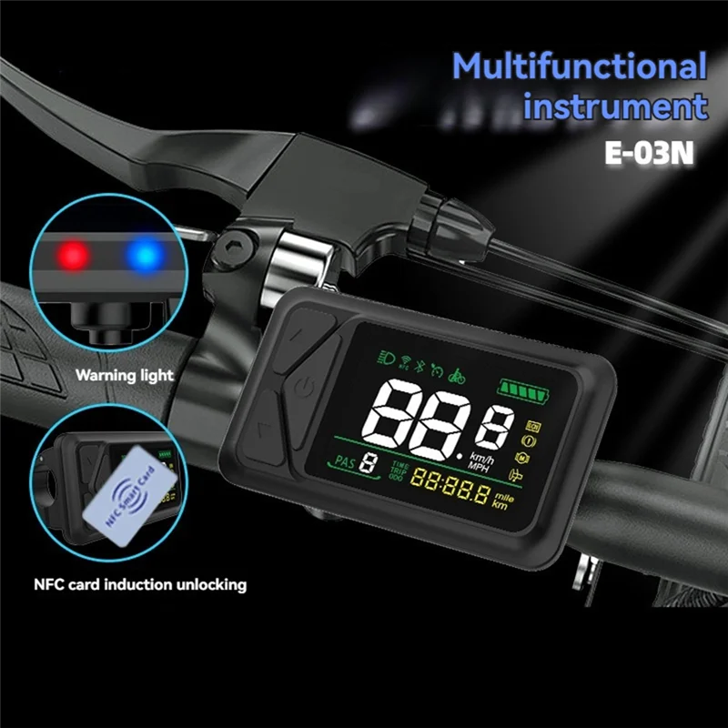 E-Bike Display 36V 48V 60V E-03N LCD Display 5 Pin Elektrische Roller Smart LCD farbe Bildschirm Meter Mit SM Stecker